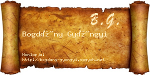 Bogdány Gyöngyi névjegykártya