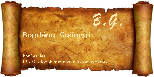 Bogdány Gyöngyi névjegykártya