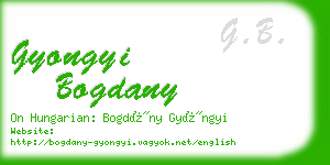 gyongyi bogdany business card